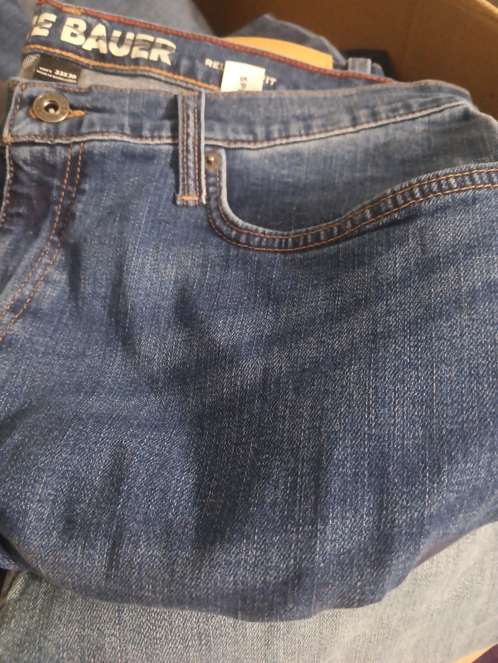 Eddie Bauer Men's Relaxed Dark Blue Denim Jeans